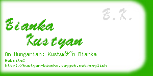 bianka kustyan business card